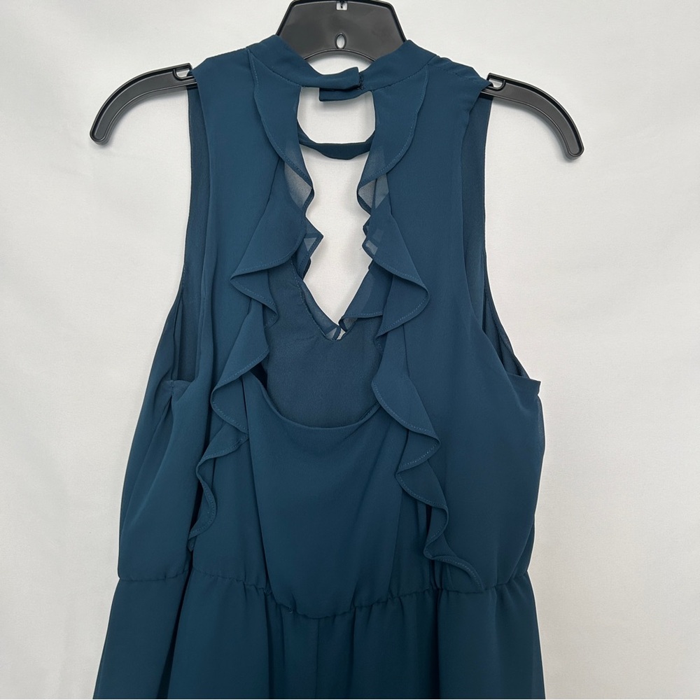 BCBGeneration Teal Halter ruffle detail Dress - Picture 2 of 9